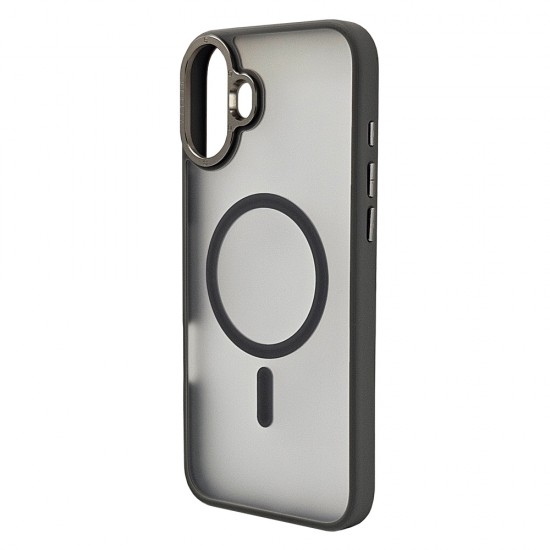 Husa spate pentru iPhone 16 Plus Berlia Matte Magsafe - Semitransparent/Gri