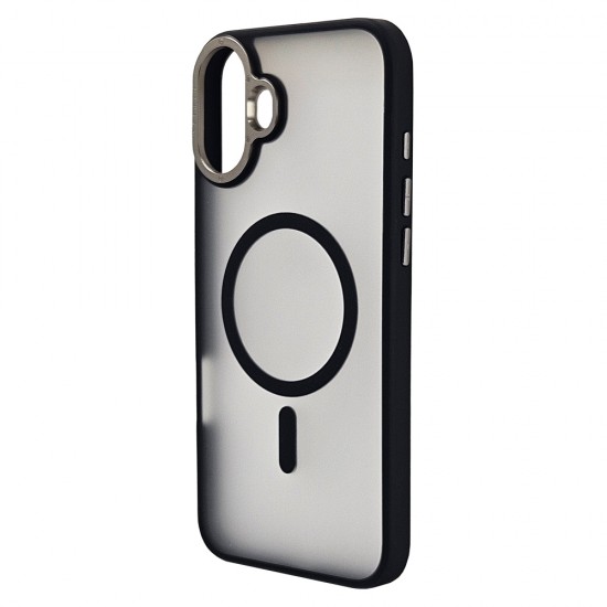 Husa spate pentru iPhone 16 Plus Berlia Matte Magsafe - Semitransparent/Negru