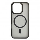 Husa spate pentru iPhone 15 Pro Max Berlia Matte Magsafe - Semitransparent/Gri