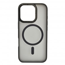 Husa spate pentru iPhone 16 Pro Berlia Matte Magsafe - Semitransparent/Gri