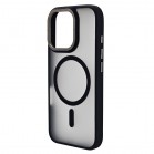 Husa spate pentru iPhone 15 Pro Berlia Matte Magsafe - Semitransparent/Negru