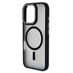 Husa spate pentru iPhone 15 Pro Berlia Matte Magsafe - Semitransparent/Negru