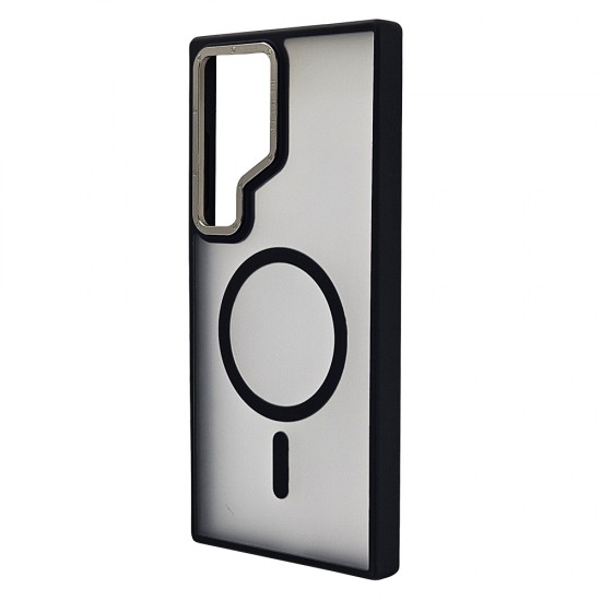 Husa spate pentru Samsung Galaxy S24 Ultra Berlia Magsafe Series - Transparent/Negru
