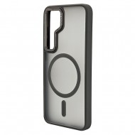 Husa spate pentru Samsung Galaxy S25 Berlia Matte Magsafe - Semitransparent/Gri Husa spate pentru Samsung Galaxy S25 Berlia Matte Magsafe - Semitransparent/Gri