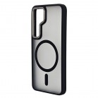 Husa spate pentru Samsung Galaxy S25 Berlia Matte Magsafe - Semitransparent/Negru