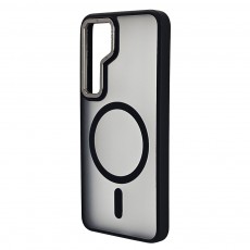 Husa spate pentru Samsung Galaxy S25 Berlia Matte Magsafe - Semitransparent/Negru