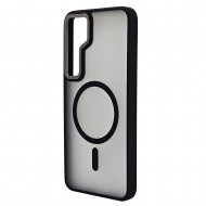 Husa spate pentru Samsung Galaxy S25 Plus Berlia Matte Magsafe - Semitransparent/Negru Husa spate pentru Samsung Galaxy S25 Plus Berlia Matte Magsafe - Semitransparent/Negru