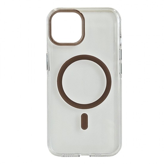 Husa spate pentru iPhone 14 Berlia Sheen Magsafe - Maro