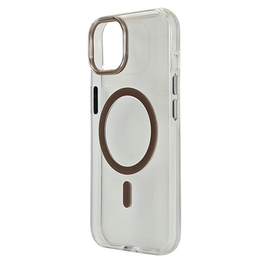 Husa spate pentru iPhone 14 Berlia Sheen Magsafe - Maro