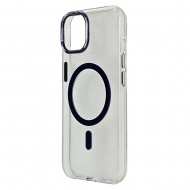 Husa spate pentru iPhone 15 Berlia Sheen Magsafe - Transparent/Mov
