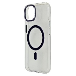 Husa spate pentru iPhone 15 Berlia Sheen Magsafe - Transparent/Mov