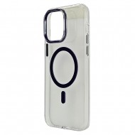 Husa spate pentru iPhone 16 Pro Max Berlia Sheen Magsafe - Transparent/Mov