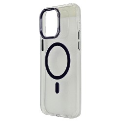 Husa spate pentru iPhone 16 Pro Max Berlia Sheen Magsafe - Transparent/Mov