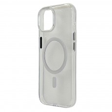 Husa spate pentru iPhone 15 Berlia Sheen Magsafe - Transparent/Alb