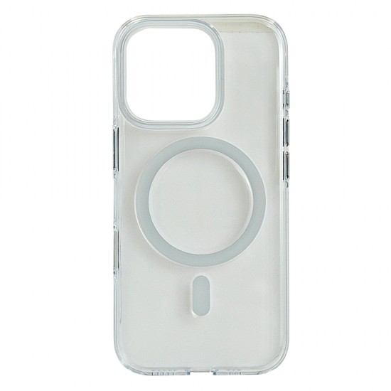 Husa spate pentru iPhone 15 Pro Max Berlia Sheen Magsafe - Alb