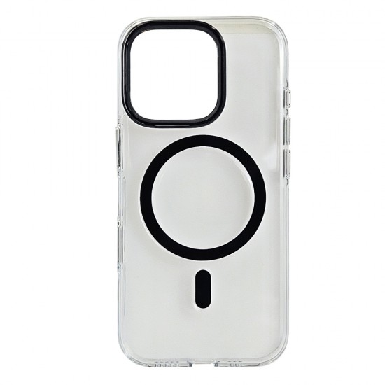Husa spate pentru iPhone 15 Pro  Berlia Sheen Magsafe - Negru