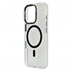 Husa spate pentru iPhone 16 Pro Berlia Sheen Magsafe - Transparent/Negru