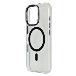 Husa spate pentru iPhone 16 Pro Berlia Sheen Magsafe - Transparent/Negru