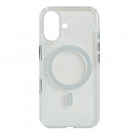Husa spate pentru iPhone 16 Berlia Sheen Magsafe - Alb