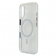 Husa spate pentru iPhone 16 Berlia Sheen Magsafe - Transparent/Alb