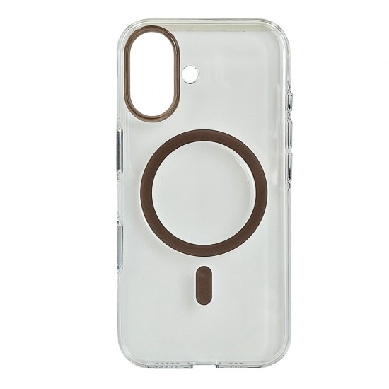 Husa spate pentru iPhone 16 Berlia Sheen Magsafe - Maro