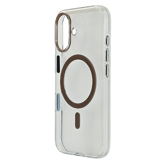 Husa spate pentru iPhone 16 Berlia Sheen Magsafe - Maro