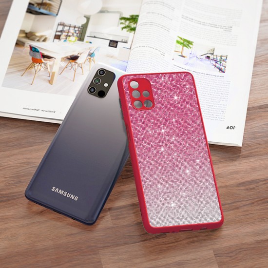 Husa spate pentru Samsung Galaxy A20s - Glam Case Negru / Rosu