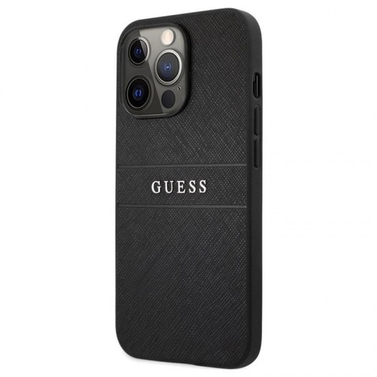 Husa spate pentru iPhone 13 Pro Max - Guess Leather Saffiano Negru