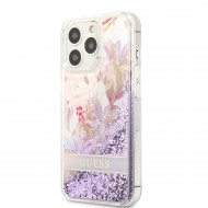 Husa spate pentru iPhone 13 Pro Max - Guess Liquid Glitter Flower