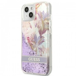 Husa spate pentru iPhone 13 - Guess Liquid Glitter Flower