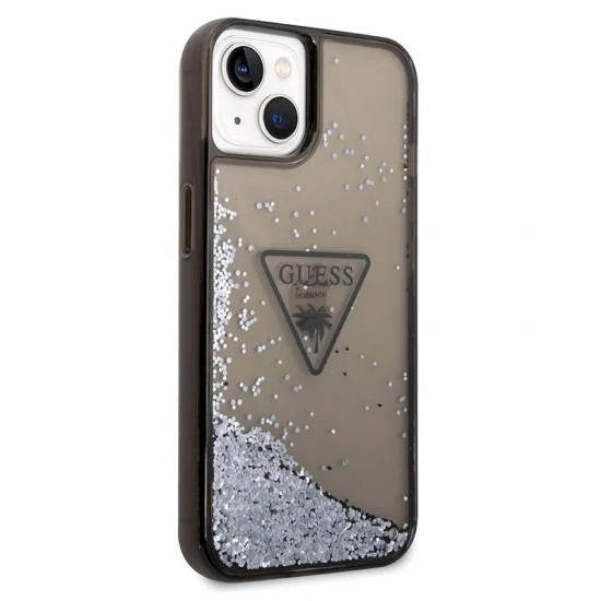 Husa spate pentru iPhone 14 Plus - Guess Liquid Glitter Negru
