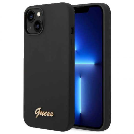 Husa spate pentru iPhone 14 Plus - Guess Metal Logo Negru