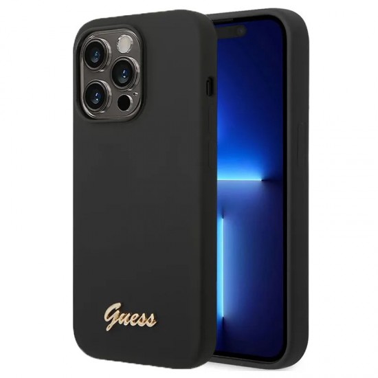 Husa spate pentru iPhone 14 Pro Max - Guess Metal Logo Negru