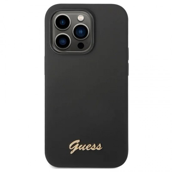 Husa spate pentru iPhone 14 Pro Max - Guess Metal Logo Negru