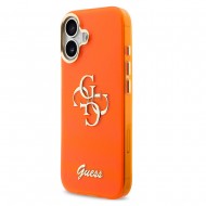 Husa spate pentru iPhone 17 Guess Metal Logo - Portocaliu