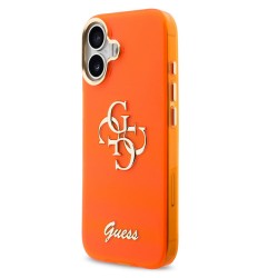 Husa spate pentru iPhone 17 Guess Metal Logo - Portocaliu