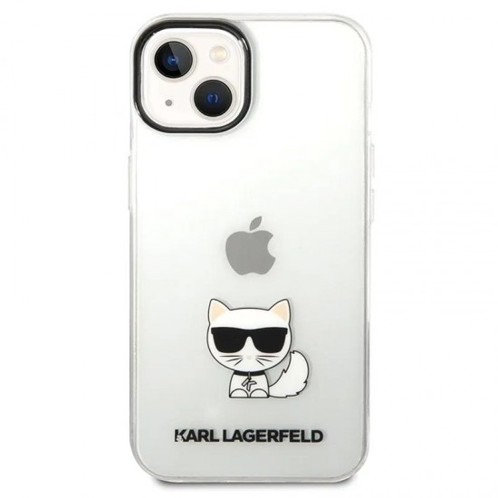 Husa spate pentru iPhone 14 Plus - Choupette Logo Karl Lagerfeld