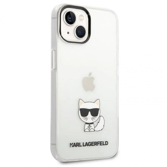 Husa spate pentru iPhone 14 Plus - Choupette Logo Karl Lagerfeld
