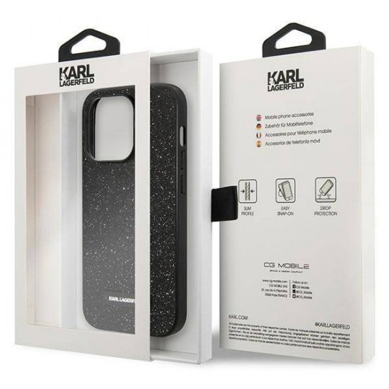 Husa spate pentru iPhone 14 Pro Max - Glitter Plague Karl Lagerfeld Negru