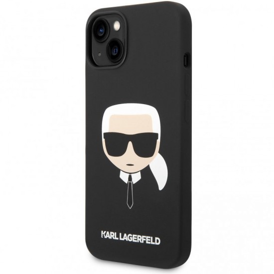 Husa spate pentru iPhone 14 - Iconic Silicon Karl Lagerfeld Negru