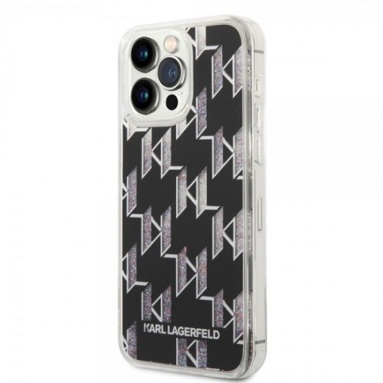 Husa spate pentru iPhone 14 Pro Max - Monogram Liquid Glitter Karl Lagerfeld