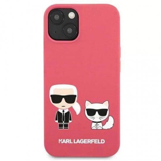 Husa spate pentru iPhone 13 - Silicon Choupette  Karl Lagerfeld Roz
