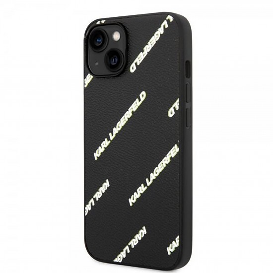 Husa spate pentru iPhone 14 - Logomania Karl Lagerfeld Negru
