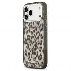Husa spate pentru iPhone 17 Pro Karl Lagerfeld Leopard Magsafe - Maro