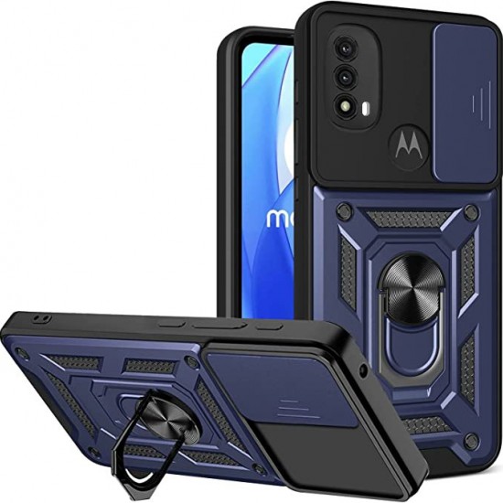 Husa spate pentru Motorola Moto E20- Slide Case Albastru Inchis