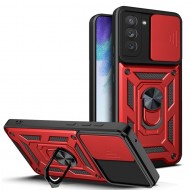 Husa spate pentru Samsung Galaxy S21 FE- Slide Case Rosu