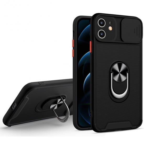Husa spate pentru iPhone 12 - Slide Case Negru