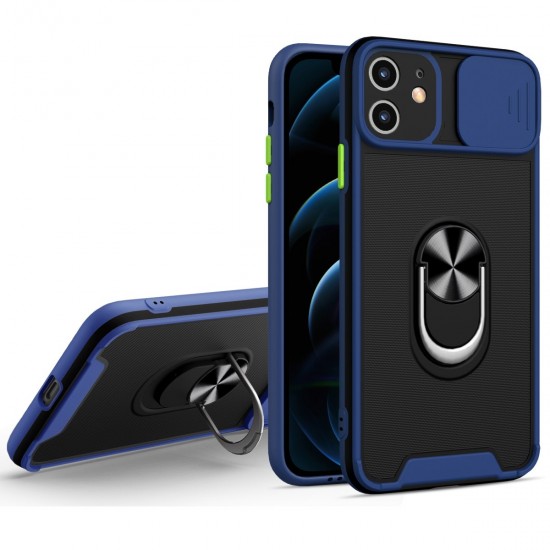 Husa spate pentru iPhone 12 - Slide Case Albastru