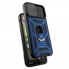 Husa spate pentru iPhone 12 - Slide Case Albastru Inchis