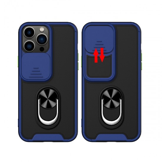 Husa spate pentru iPhone 13 Pro - Slide Case Albastru